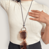 Collier Eve Porte-lunettes en coton métallisé