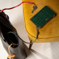 Porte-clé lien double mousqueton en cuir